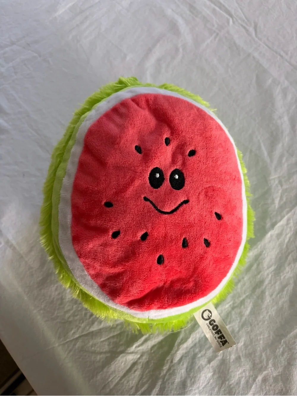 Goffa Watermelon Slice Plush 8 Inch Smiley Face Stuffed Food Toy Cute